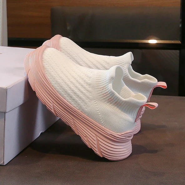Çocuk Örme Sneaker Ayakkabı (Beyaz-1)