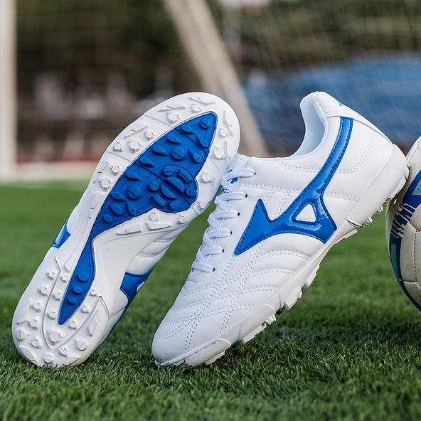 Unisex Çocuk Krampon Futbol Ayakkabısı (Beyaz Mavi-2) - 2