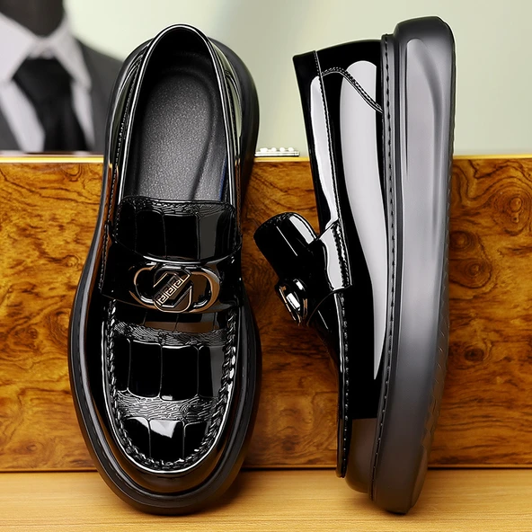 Erkek İş ve Günlük Kullanım Deri Ayakkabı (Kahverengi) - Resim 7