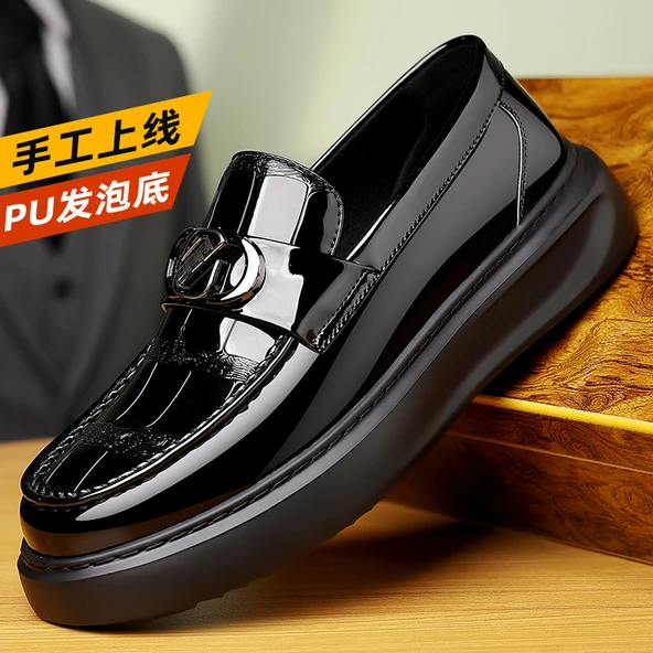 Erkek İş ve Günlük Kullanım Deri Ayakkabı (Kahverengi) - Resim 2