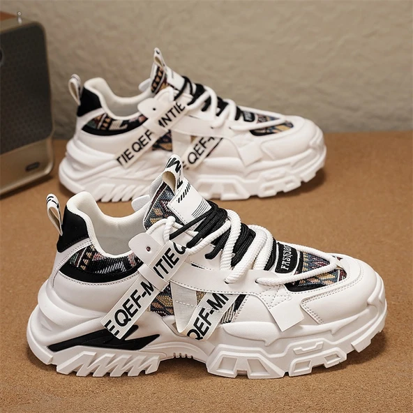 Unisex Spor Ayakkabı (Bej - Siyah)