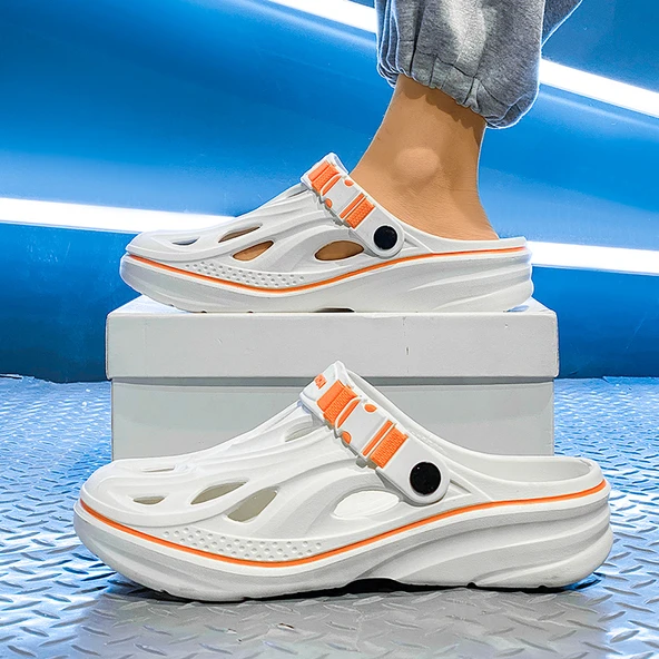 Unisex Plaj Terliği - Hafif EVA Sandalet (Beyaz)