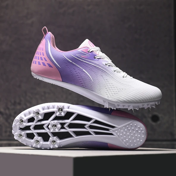 Unisex Atletizm Sprint Ayakkabısı (Beyaz - Mor - Pembe)