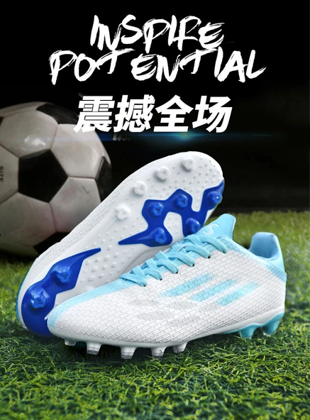 Unisex Uzun Çivili Krampon Futbol Ayakkabısı (Mavi-2) - 9