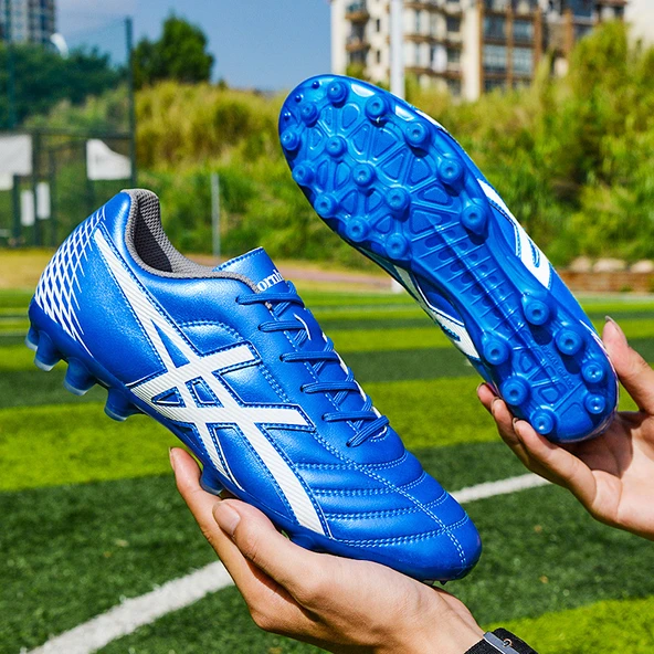 Unisex Profesyonel Krampon Futbol Ayakkabısı (Mavi) - Resim 4