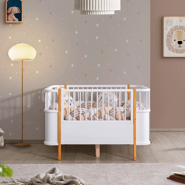 Mdf Beşik, Bella Büyüyen Beşik 90x120 1 Adet Comfort Yatak - 5