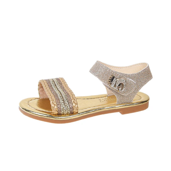 Kız Çocuk Yazlık Plaj Sandalet (Altın)