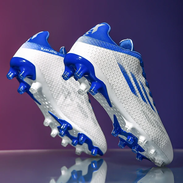 Unisex Uzun Çivili Krampon Futbol Ayakkabısı (Mavi-2) - 8