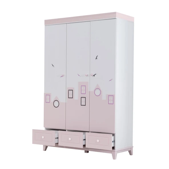 Gardırop, City 3 Kapaklı Dolap - Gri - 11