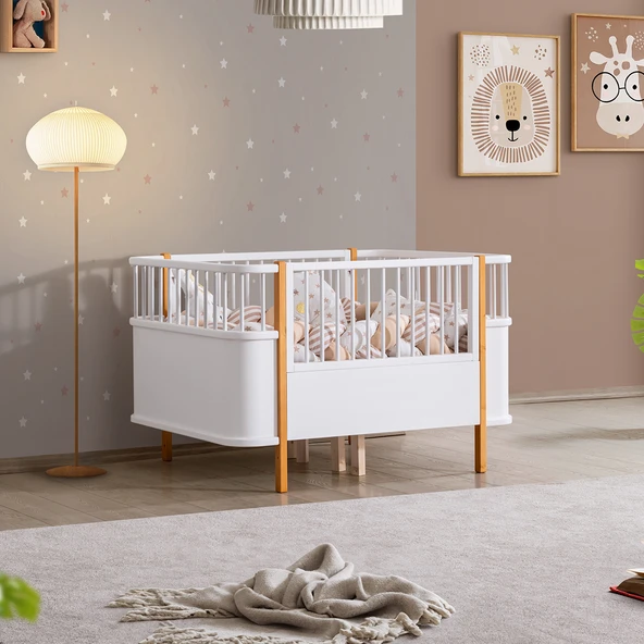 Mdf Beşik, Bella Büyüyen Beşik 90x120 1 Adet Comfort Yatak - 4