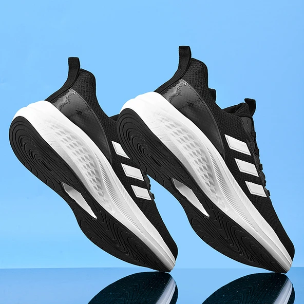 Unisex Karbon Tabanlı Spor Ayakkabı (Siyah - Altın) - 6