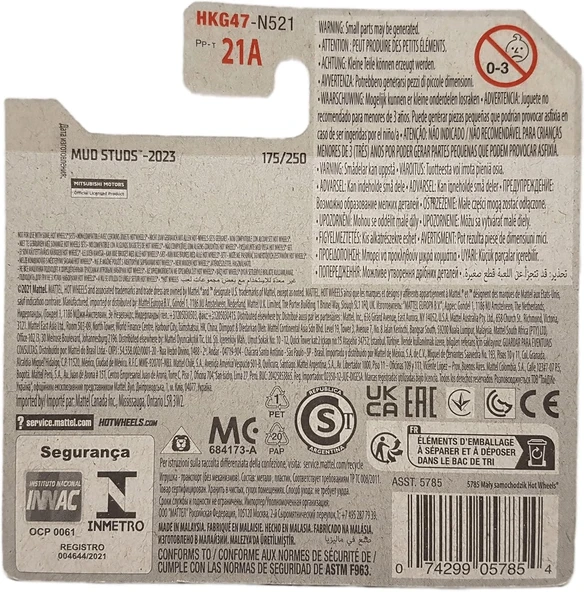 Hot Wheels - Mitsubishi Bajero Evolution - Mud Studs 3/5 - Hkg47 - Short Card - Ralli Art - Kırmızı - Resim 3