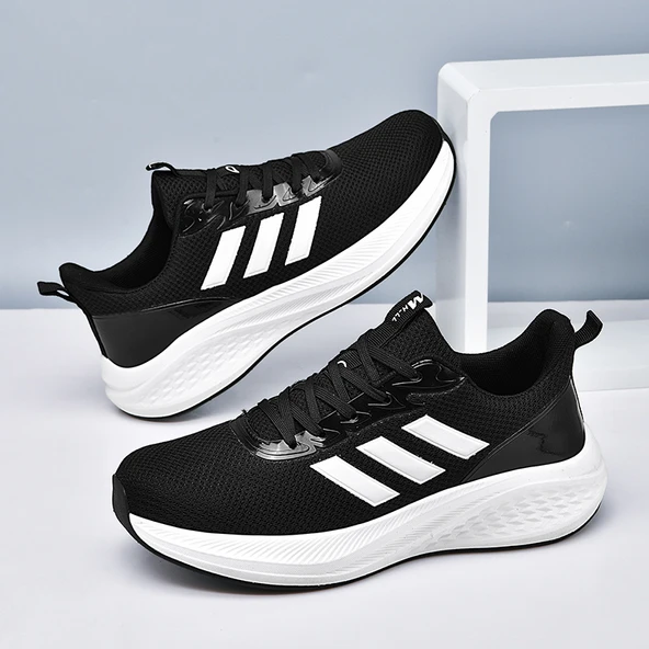 Unisex Karbon Tabanlı Spor Ayakkabı (Siyah - Altın) - 2