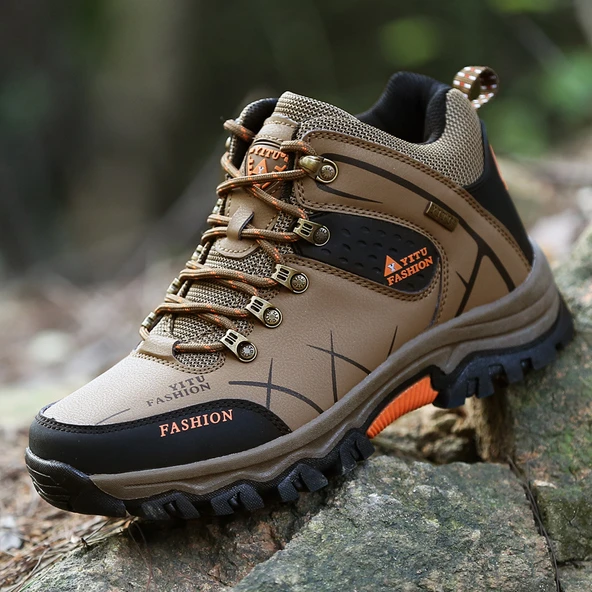 Erkek Yüksek Bilekli Outdoor Yürüyüş Ayakkabısı (Siyah-2) - 5