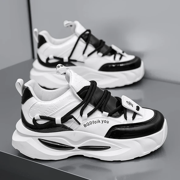 Erkek Günlük Spor Ayakkabı (Beyaz - Siyah-3) - Resim 5