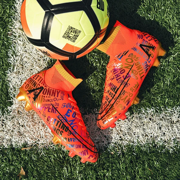 Unisex Yüksek Bilekli Örme Krampon - Halı Saha Futbol Ayakkabısı (Ay Işığı Çivili Ayakkabı) - Resim 7