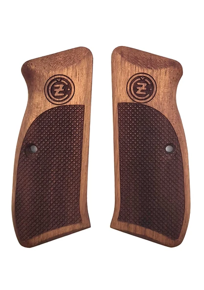 CZ 75 Uyumlu Muadil Ahşap Kabze Takımı Prizma Logo Desenli Model 029