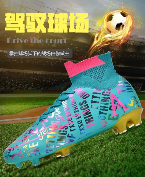 Unisex Yüksek Bilekli Örme Krampon - Halı Saha Futbol Ayakkabısı (Ay Işığı Çivili Ayakkabı) - Resim 10