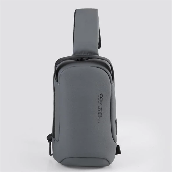 Ççs 51465 Tek Omuz Askılı Sırt ve Göğüs Çantası Gri - Resim 3