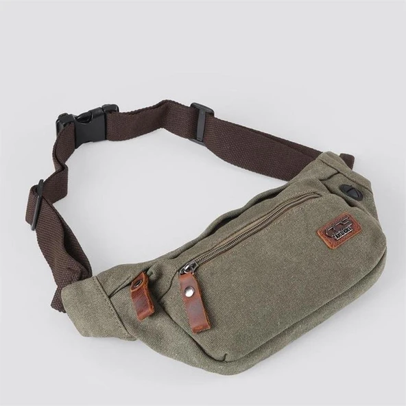 Ççs 31516 Sport Kanvas Bel Çantası Yeşil - 2