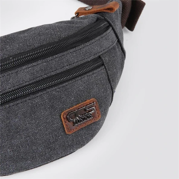 Ççs 31517 Sport Kanvas Bel Çantası Siyah - Resim 7