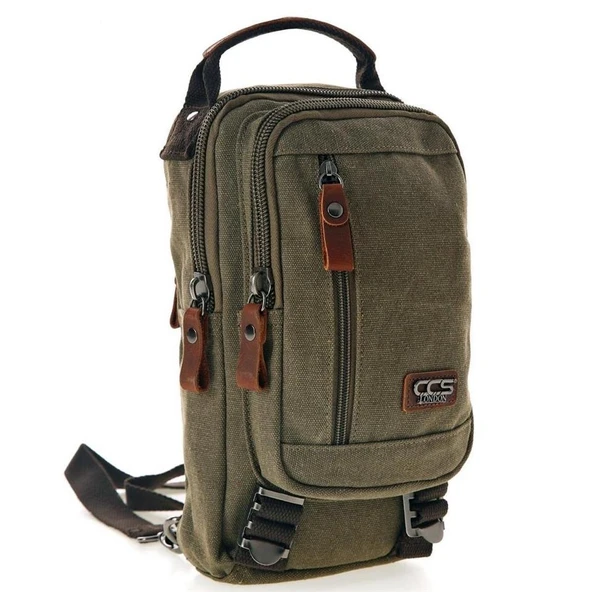 Ççs London 31184 Kanvas Çapraz Omuz Çantası Yeşil - Resim 2