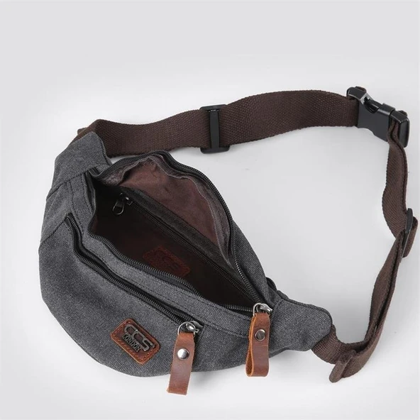 Ççs 31517 Sport Kanvas Bel Çantası Siyah - Resim 2