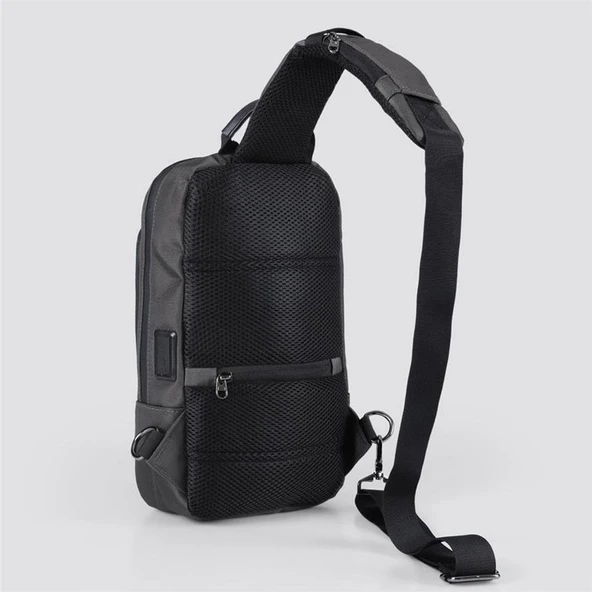 Ççs 51488 Tek Omuz Askılı Sırt ve Göğüs Çantası Gri - Resim 2