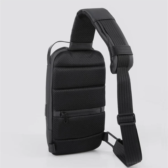 Ççs 51465 Tek Omuz Askılı Sırt ve Göğüs Çantası Siyah - Resim 5