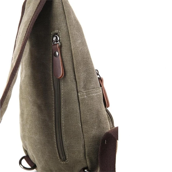 Ççs London 31184 Usb Aux Çıkışlı Kanvas Sırt Çantası Yeşil - Resim 5