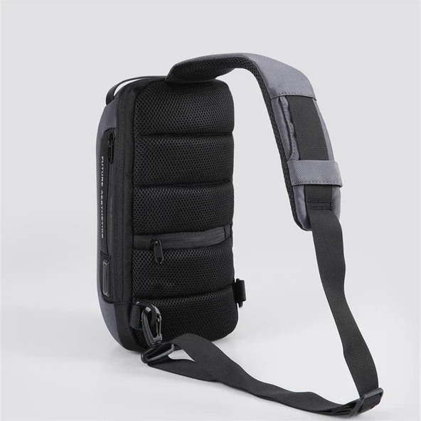 Ççs 51463 Tek Omuz Askılı Sırt ve Göğüs Çantası Gri - Resim 2