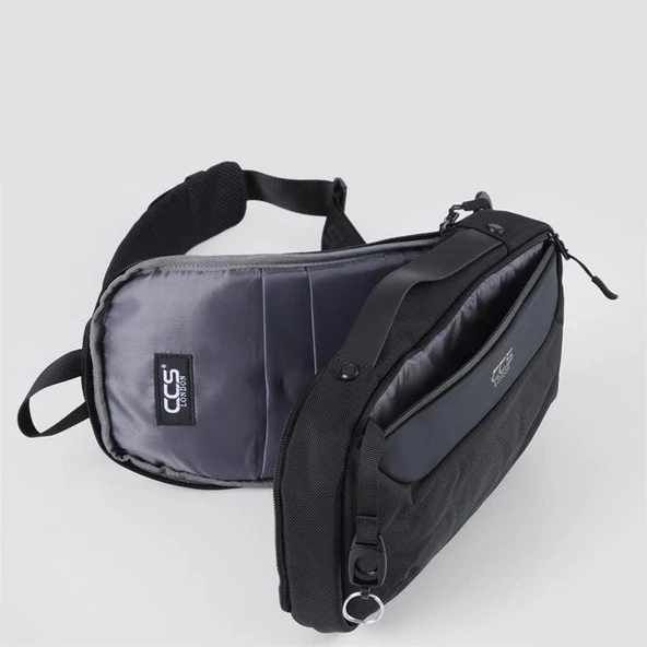 Ççs 31407 Tek Omuz Askılı Sırt ve Göğüs Çantası Siyah - Resim 5