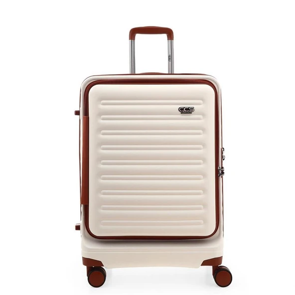 ÇÇS 5238 Lüx Orta Boy Valiz Beyaz - Resim 2