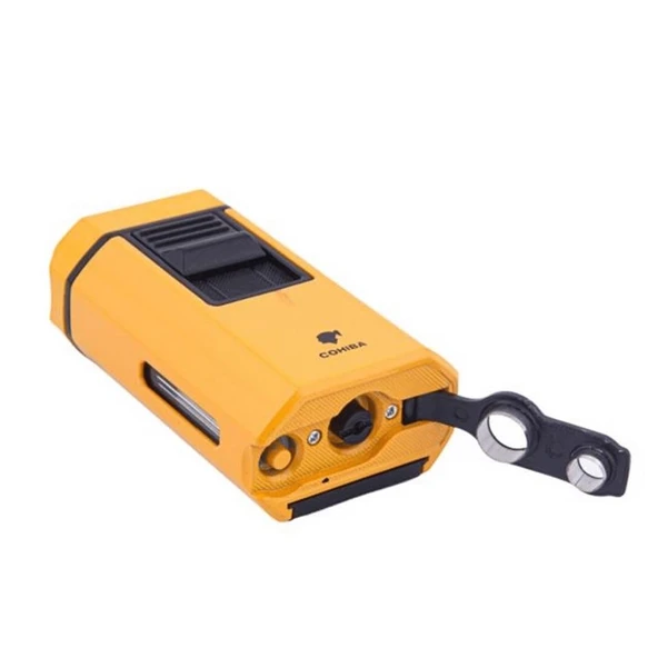 Cohiba CCM0611 4 Jet Torch Masa Tipi Puro Çakmağı Sarı - Resim 3