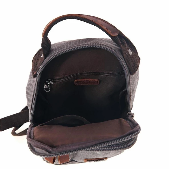 Ççs London 31184 Kanvas Çapraz Omuz Çantası Gri - Resim 3