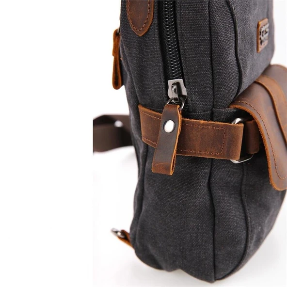 Ççs 51396 Kanvas Omuz Askılı Çapraz Çanta Siyah - 2