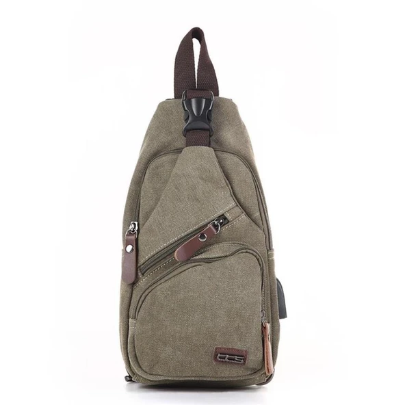 Ççs London 31184 Usb Aux Çıkışlı Kanvas Sırt Çantası Yeşil ürün görseli