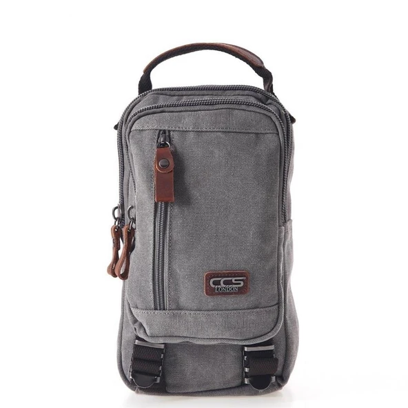 Ççs London 31184 Kanvas Çapraz Omuz Çantası Gri ürün görseli