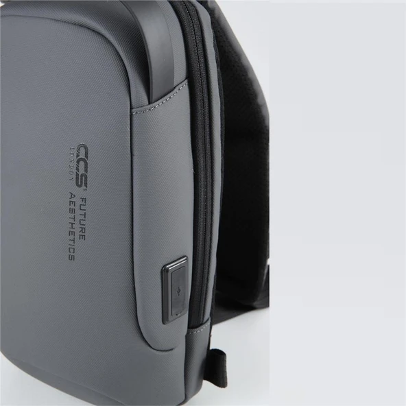 Ççs 51465 Tek Omuz Askılı Sırt ve Göğüs Çantası Gri - Resim 6