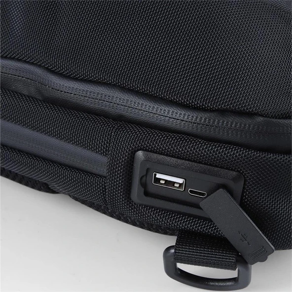 Ççs 31409 Tek Omuz Askılı Sırt ve Göğüs Çantası Siyah - Resim 8