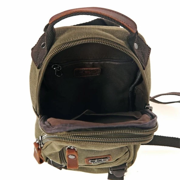 Ççs London 31184 Kanvas Çapraz Omuz Çantası Yeşil - Resim 3