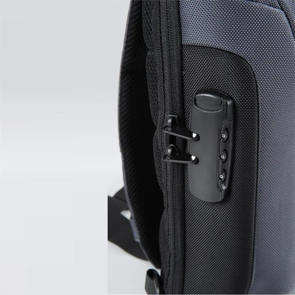 Ççs 51463 Tek Omuz Askılı Sırt ve Göğüs Çantası Gri - Resim 5