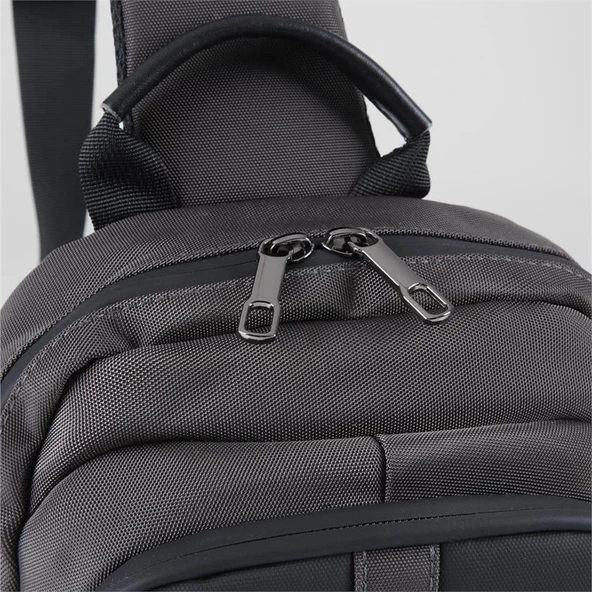 Ççs 51488 Tek Omuz Askılı Sırt ve Göğüs Çantası Gri - Resim 7