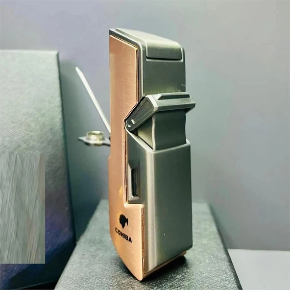 Cohiba CCM0640 Jet Torch Delicili Puro Çakmağı Gold - 4