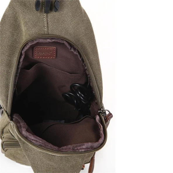 Ççs London 31184 Usb Aux Çıkışlı Kanvas Sırt Çantası Yeşil - Resim 3