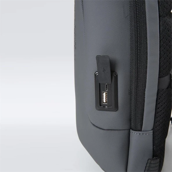 Ççs 51465 Tek Omuz Askılı Sırt ve Göğüs Çantası Gri - Resim 2