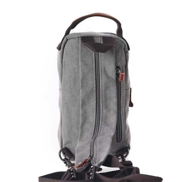 Ççs London 31184 Kanvas Çapraz Omuz Çantası Gri - Resim 2