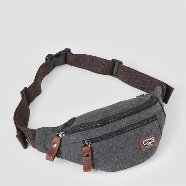 Ççs 31517 Sport Kanvas Bel Çantası Siyah - Resim 3