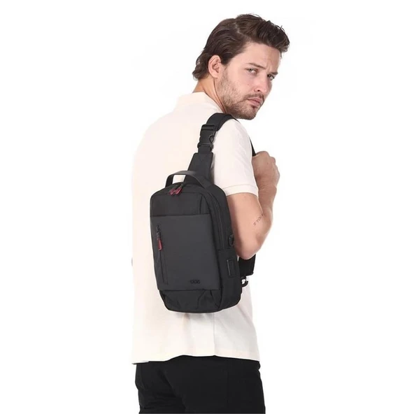 Ççs London 31289 Çapraz Sırt ve Göğüs Çantası Siyah - Resim 2