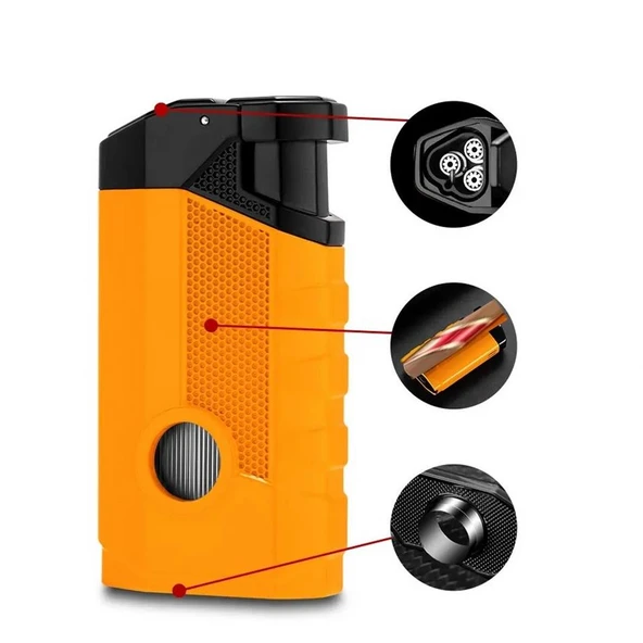 Cohiba CCM0649 3 Jet Torch Puro Çakmağı Sarı - 5